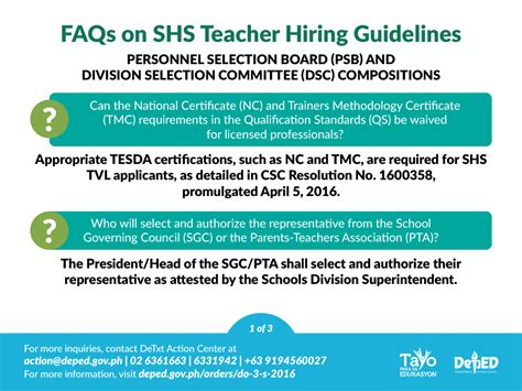 HIRING GUIDELINES FOR SENIOR HIGH SCHOOL (SHS) .